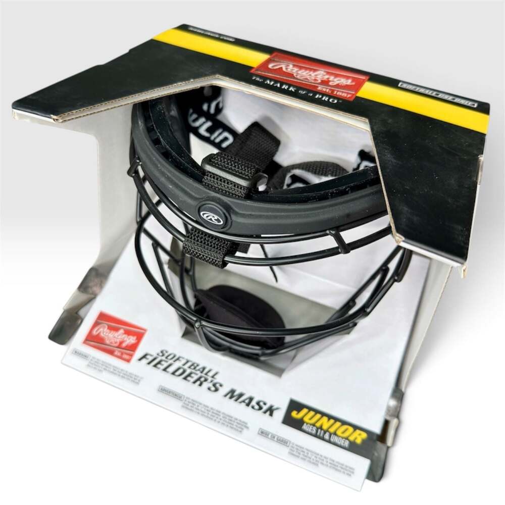 Rawlings Junior Softball Fielder’s Mask Black Ages 11 & Under Face Guard